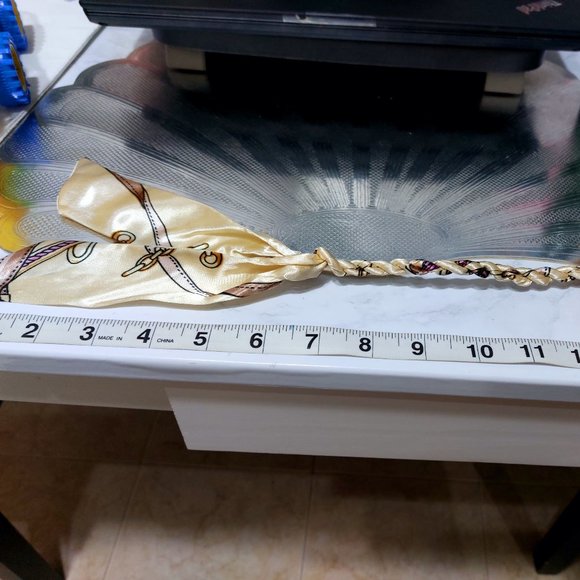 Twilly Scarf & Fur Pom Pom Decor Bag Charm Bag Accessory - Picture 4 of 8